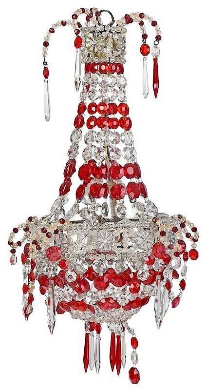 Appraisal: Cut Glass Basket Form Chandelier th century single light chandelier