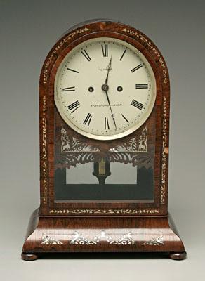 Appraisal: English inlaid rosewood shelf clock dome top extensive mother-of-pearl inlay