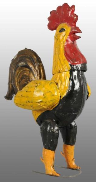 Appraisal: Tin Hand-Painted Rooster Wind-Up Toy Description German Appears to be