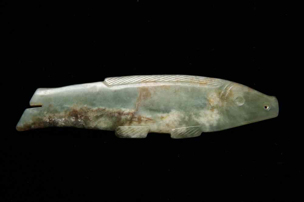 Appraisal: CHINESE JADE FISH PENDANT - Fish Pendant in green jade