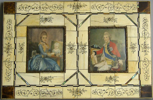 Appraisal: Pair of German watercolor on ivory miniature portraits of a