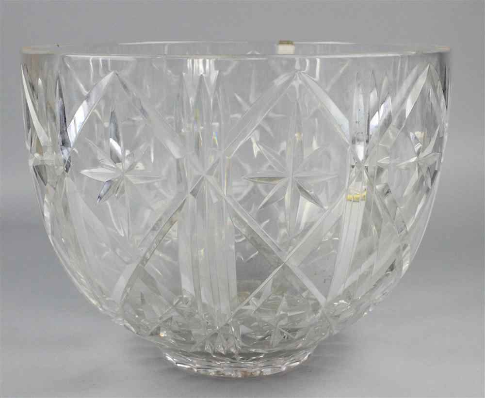 Appraisal: MASSIVE POLISH CUT GLASS PUNCH BOWL with plain rim above