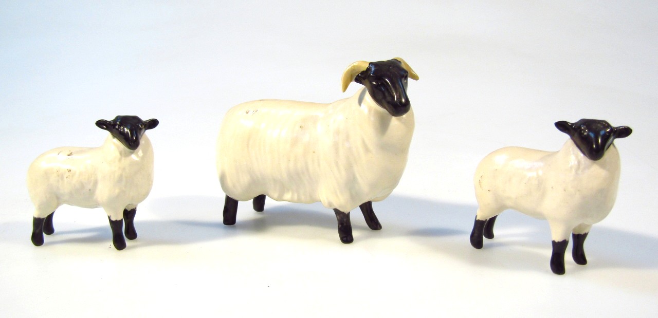 Appraisal: A thC Beswick figure of a black faced sheep with