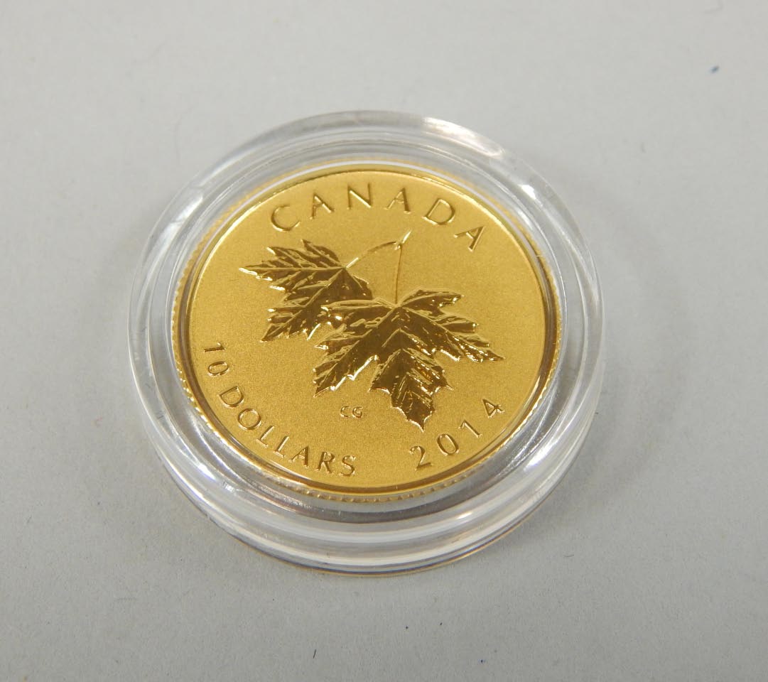 Appraisal: A ct gold Canadian ten dollar coin proof in case