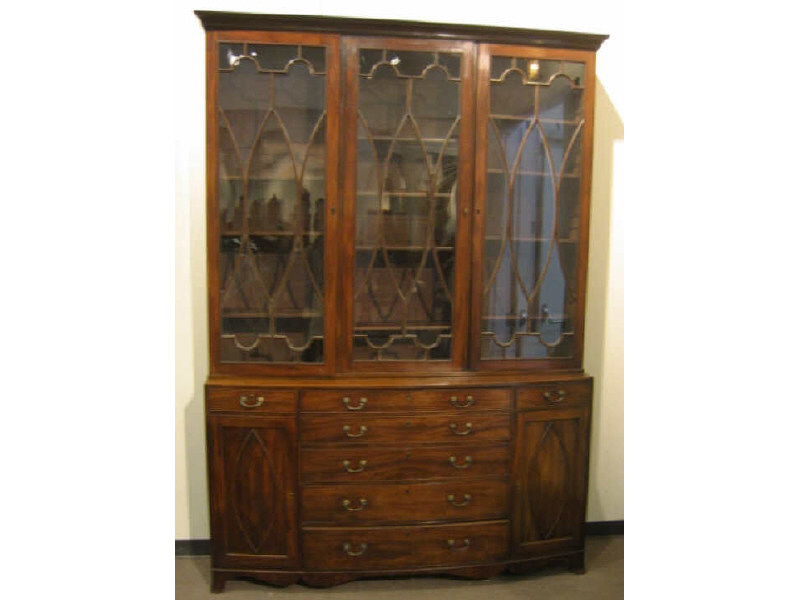 Appraisal: ENGLISH TH TH CENTURY LARGE SECRETARY BOOKCASE Mahogany the top