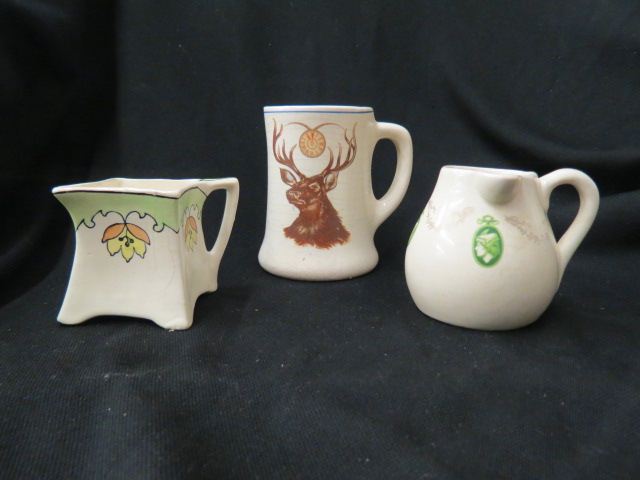 Appraisal: pcs Early Roseville Pottery Elks organization mug Persian line creamer