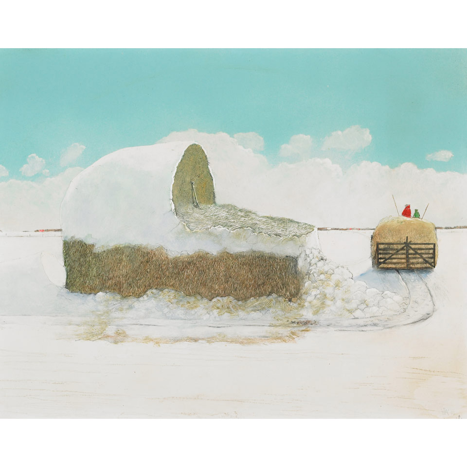 Appraisal: WILLIAM KURELEK R C A THE HAY KNIFE mixed media