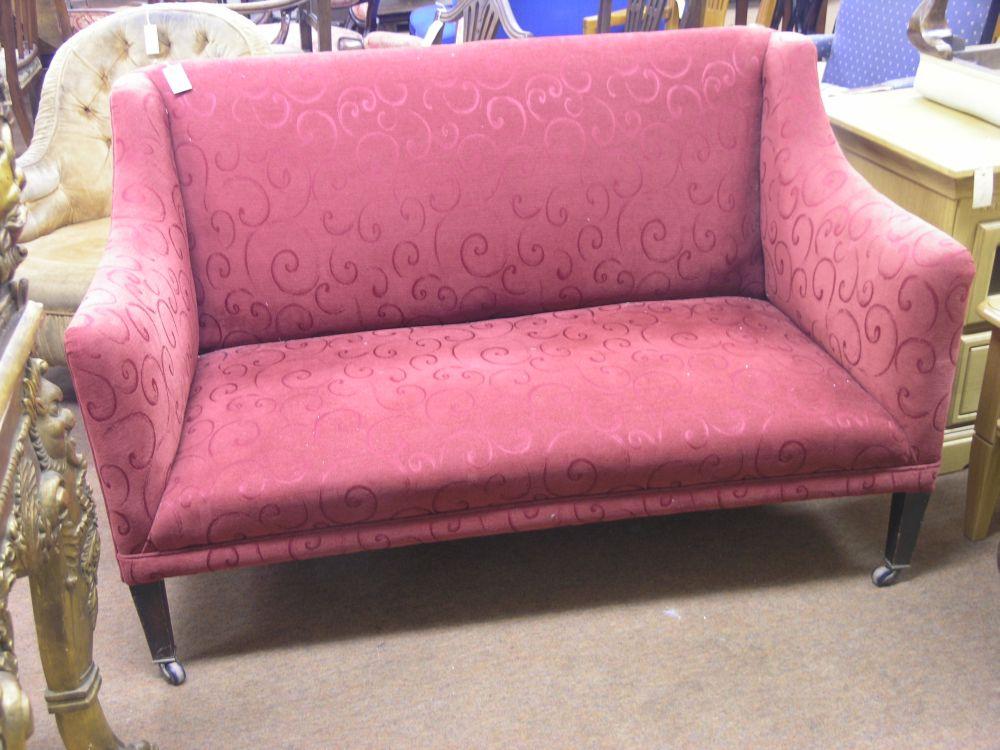 Appraisal: An Edwardian mahogany framed two seater settee recently upholstered in