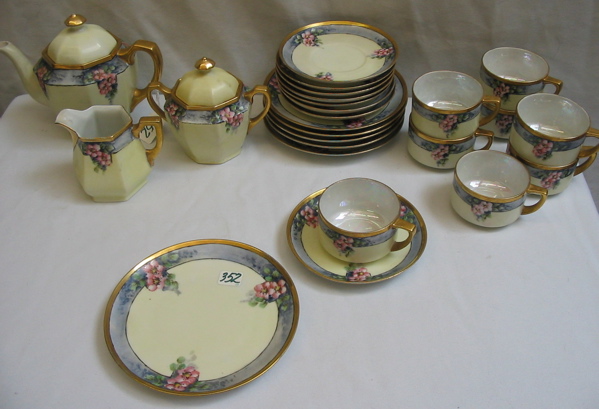 Appraisal: A PIECE GERMAN BAVARIAN TEA SET hand painted pink floral