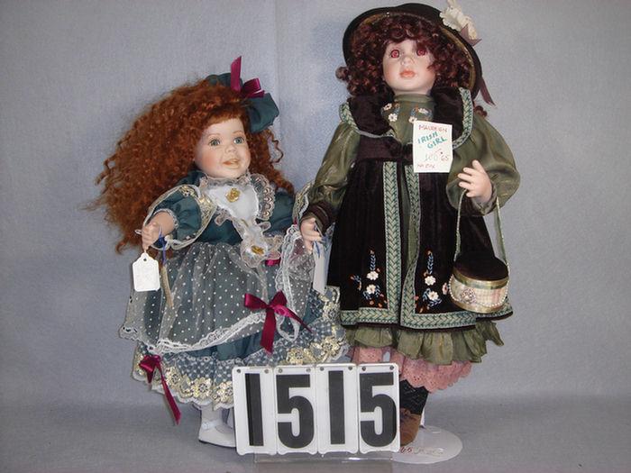 Appraisal: Lot of porcelain Irish dolls including Maureen by Collectible Porcelain