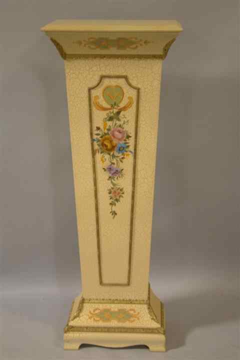 Appraisal: DECORATIVE CRACKLE GLAZED AND PAINTED PLINTH h w d in