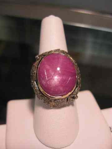 Appraisal: Star Ruby Ring carat round gem fully formed -legged star