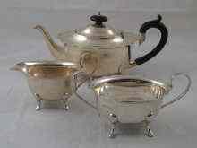 Appraisal: A three piece silver teaset H H S Birmingham Approx