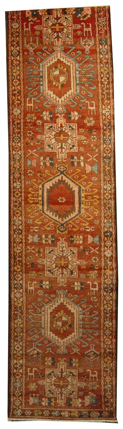 Appraisal: ORIENTAL RUG KARAJA ' x ' Seven medallions on a