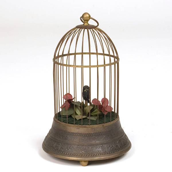 Appraisal: A mechanical automation bird cage height in diameter in