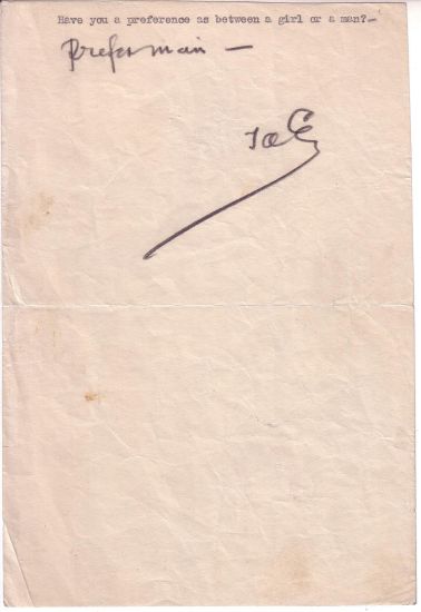 Appraisal: EDISON THOMAS A Brief Autograph Note Signed to an unnamed