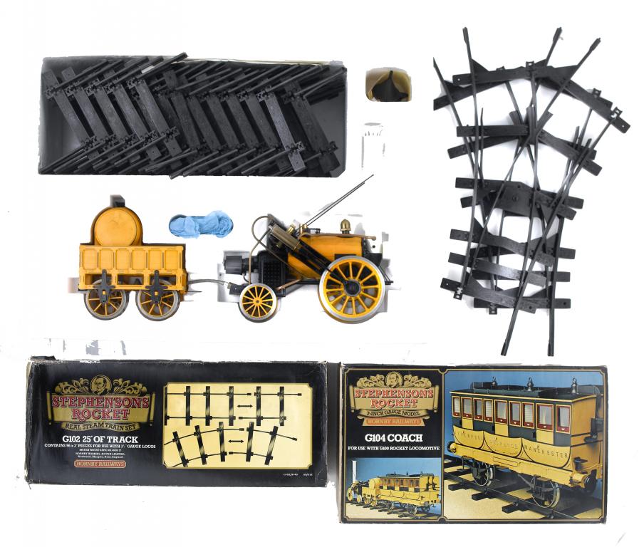 Appraisal: A HORNBY INCH GAUGE LIVE STEAM STEPHENSON'S ROCKET TRAIN SET