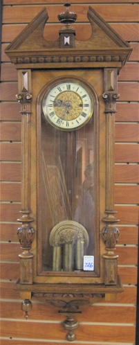 Appraisal: THREE-WEIGHT GRANDE SONNERIE REGULATOR WALL CLOCK Gustav Becker Clock Workshops