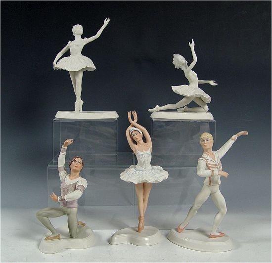 Appraisal: BOEHM PORCELAIN BALLET FIGURES From the Romantic Moments and the