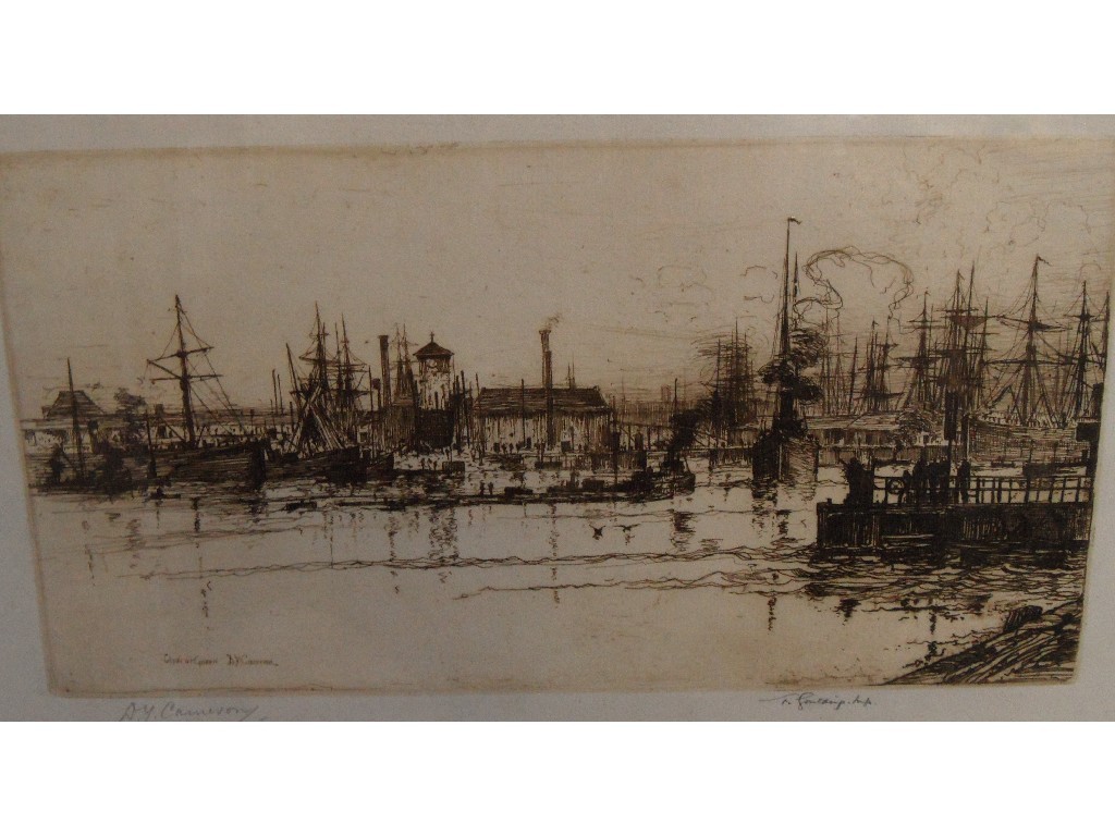 Appraisal: SIR DAVID YOUNG CAMERON Etching 'Clyde at Govan' signed and