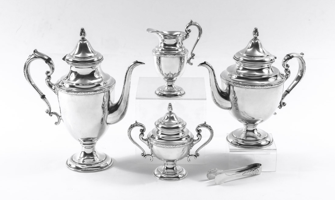 Appraisal: TOSHIKAZU JAPANESE SILVER TEA SET pieces total each marked Toshikazu