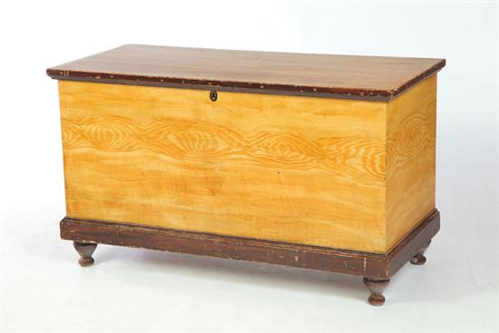 Appraisal: BLANKET CHEST Ohio mid th century poplar Six-board with original