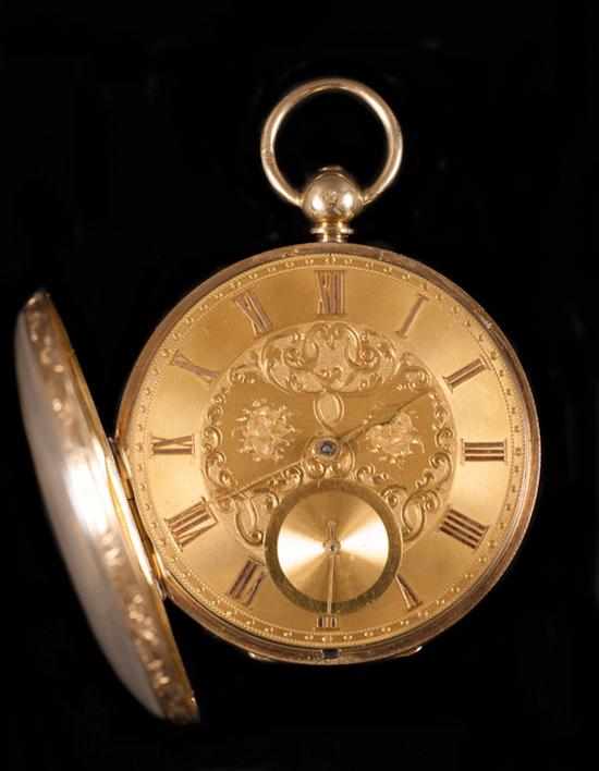 Appraisal: English K gold open-face pocket watch movement marked ''London N