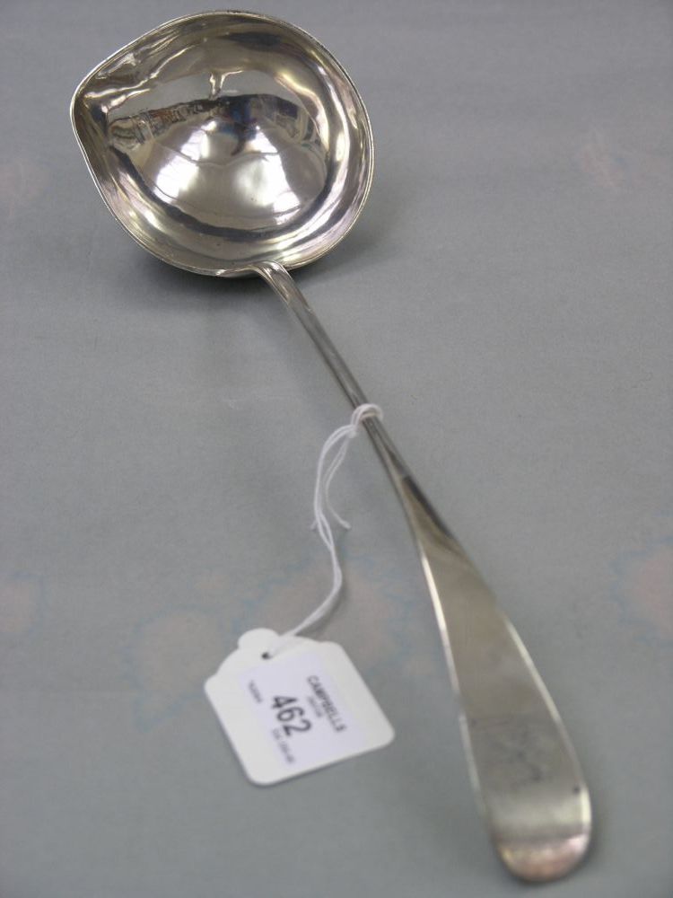 Appraisal: A Scottish George III silver ladle with crest bowl now