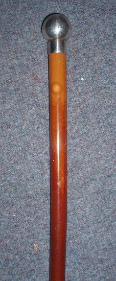 Appraisal: A malacca cane with silver knop the marks rubbed cm