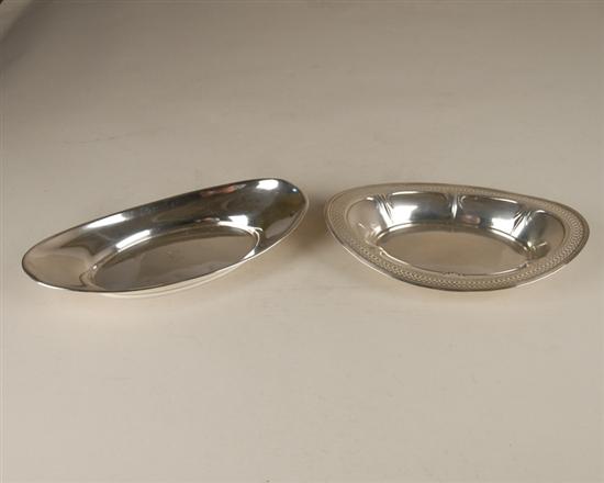 Appraisal: Two Sterling Bread Trays one by Gorham with monogram of