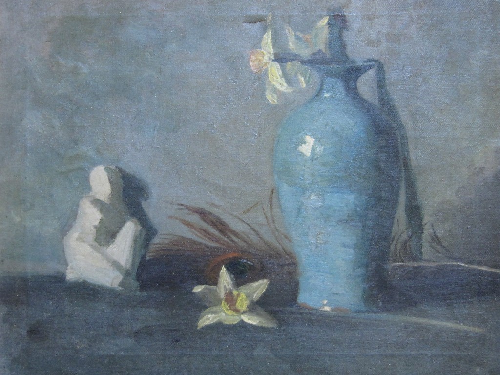 Appraisal: Oil on canvas still life signed J Gill verso