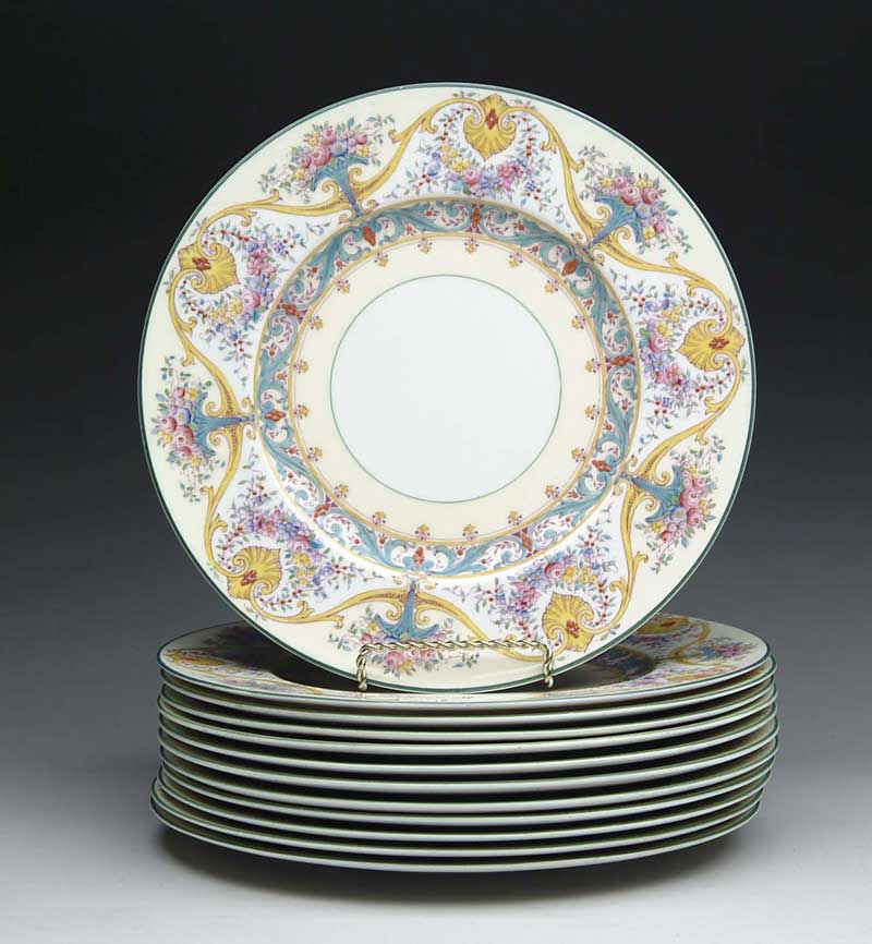 Appraisal: SET OF TWELVE ROYAL WORCESTER SERVICE PLATES Each on a