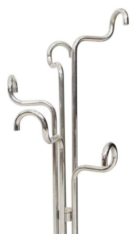 Appraisal: Italian modern tubular chromed steel and marble hall tree c