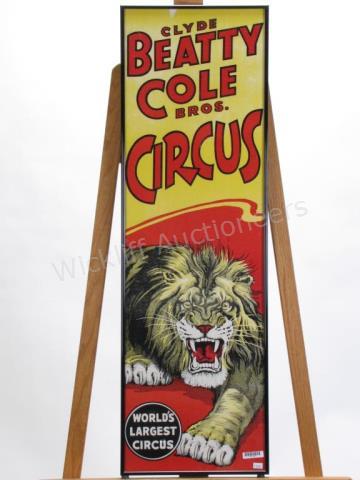 Appraisal: Vintage Clyde Beatty and Cole Bros Circus Poster World's Largest