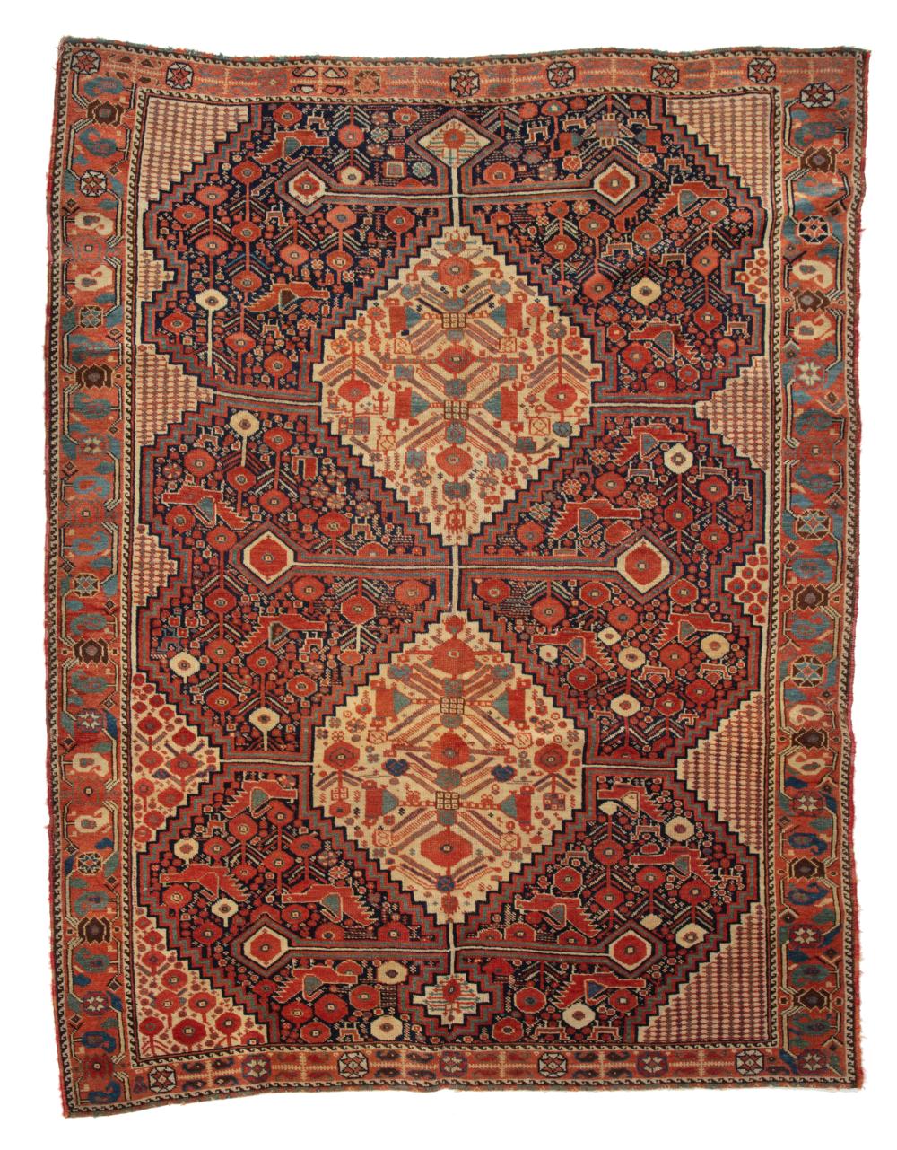 Appraisal: Qashqai Rug Southwest Persia late th c ft in x