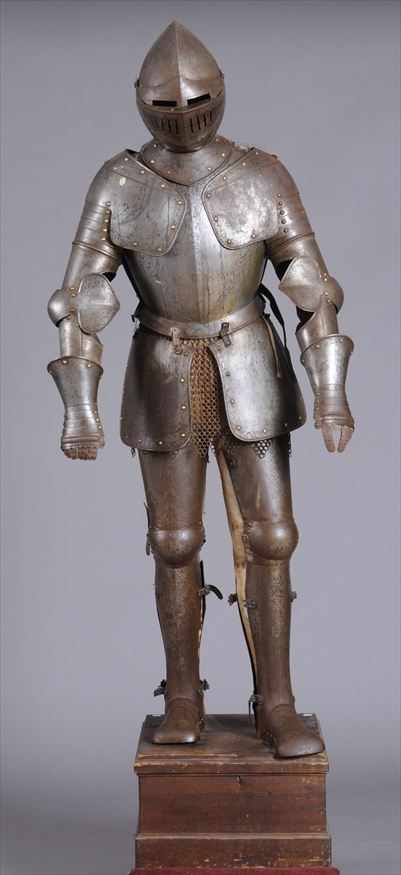 Appraisal: RENAISSANCE STYLE ENGRAVED STEEL SUIT OF ARMOUR With visored helmet