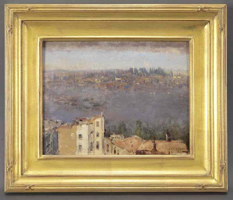 Appraisal: Max Friedrich Rabes ''Constantinople in MorningFog'' oil on board Signed