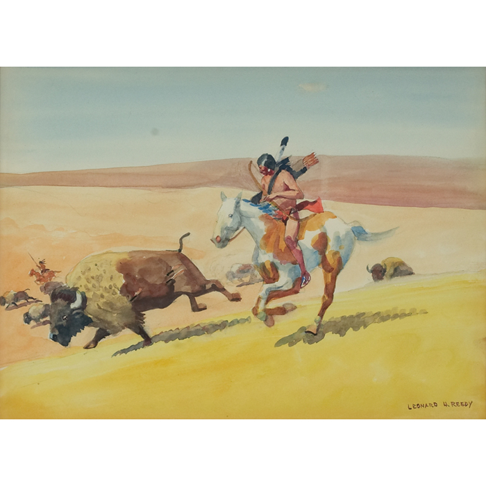 Appraisal: Leonard Howard Reedy American - ''Indian and Bison '' c