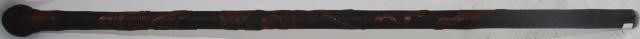 Appraisal: TH CENTURY PROBABLY JAPANESE HAND CARVEDBAMBOO SHAFT CANE DEPICTING TWO