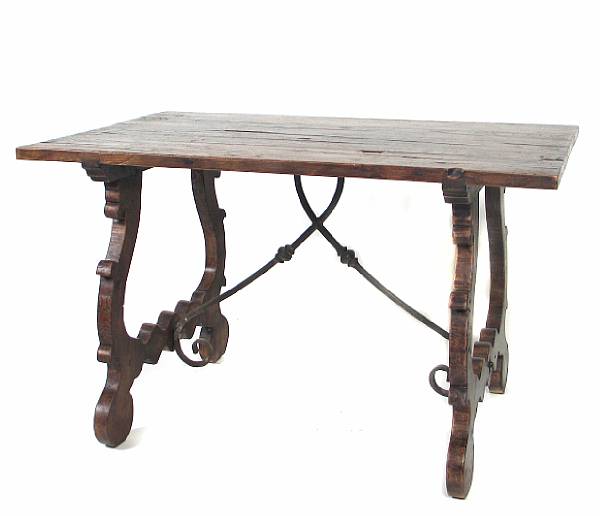 Appraisal: A Spanish trestle table height in width in depth in