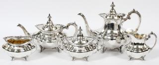 Appraisal: REED AND BARTON HAMPTON COURT STERLING COFFEE SET REED AND