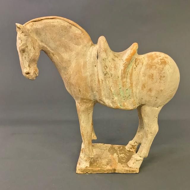 Appraisal: Chinese Han Dynasty Style Ceramic Standing Horse Chinese ceramic standing