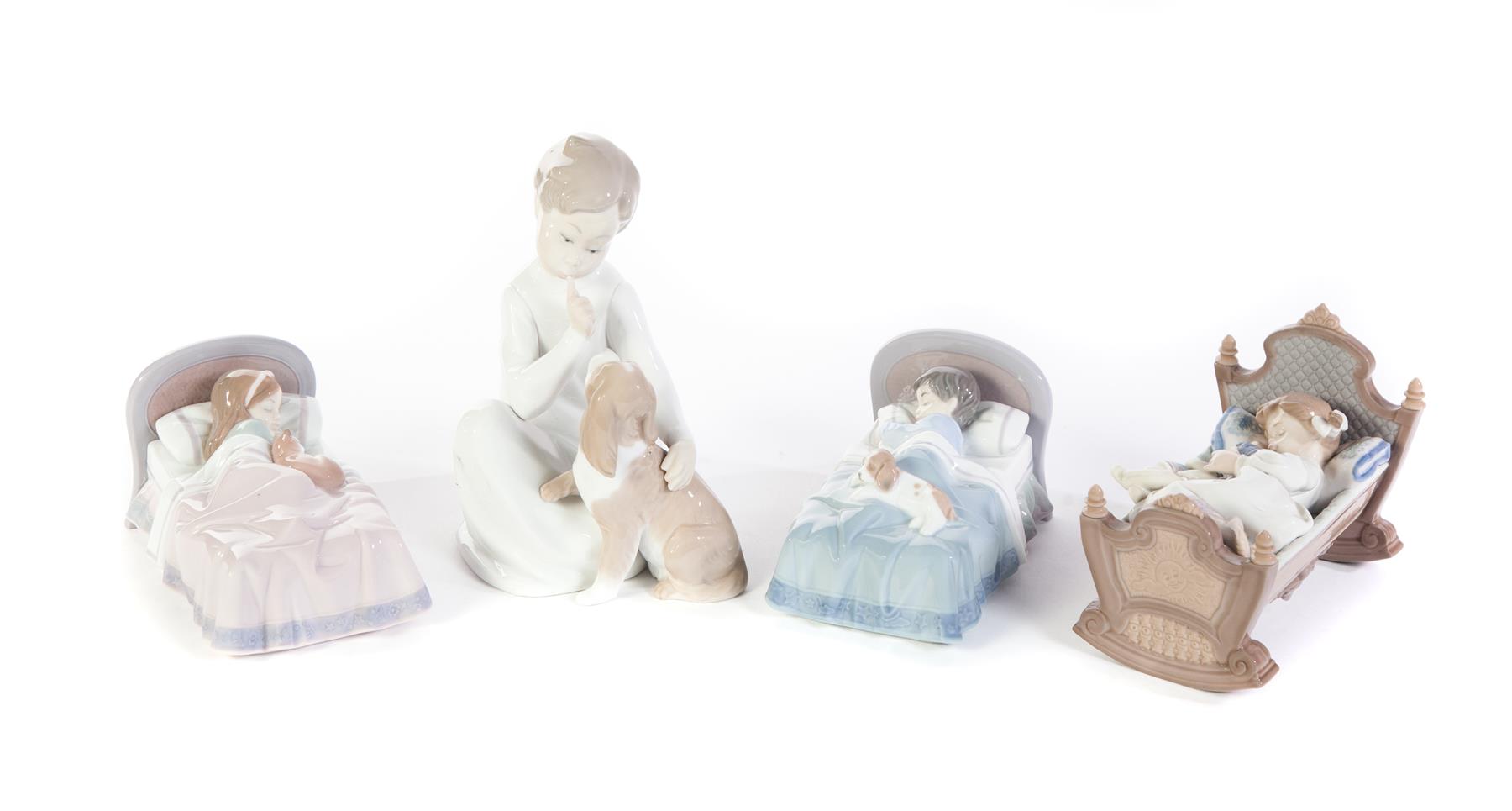 Appraisal: FOUR LLADRO FIGURINES OF CHILDREN Spain nd half- th century