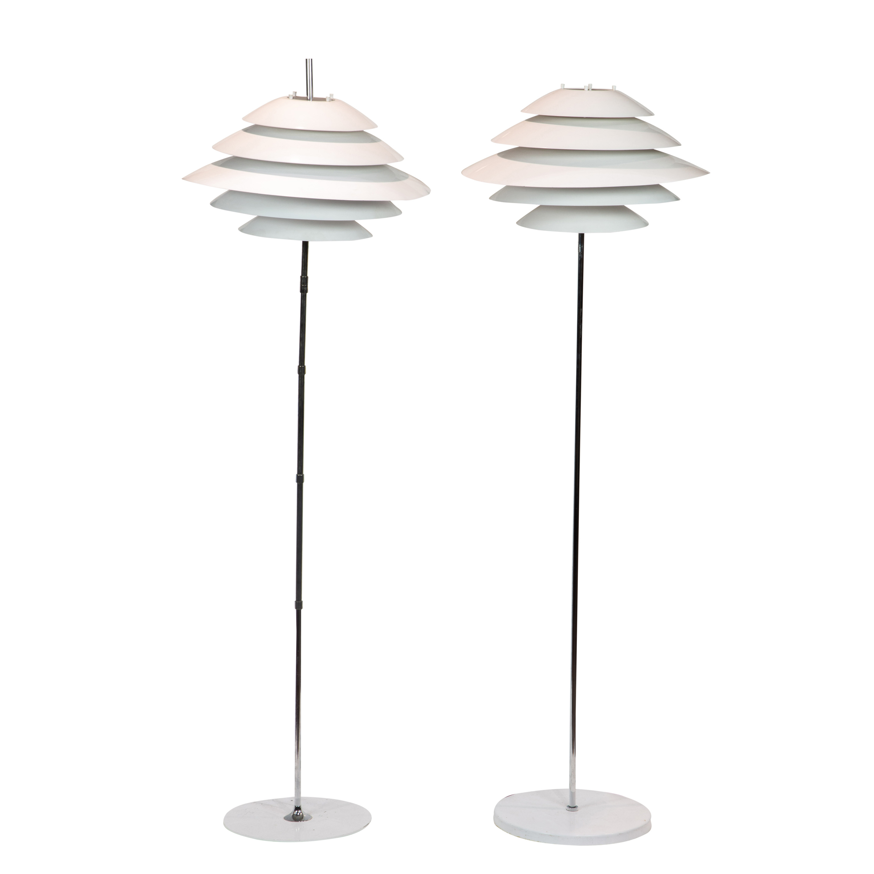 Appraisal: A PAIR OF ROBERT SONNEMAN ATTRIB CHROME FLOOR LAMPS A