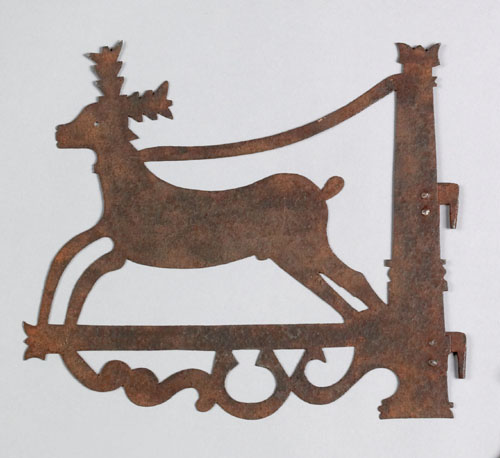 Appraisal: Sheet iron silhouette of a stag th c h w