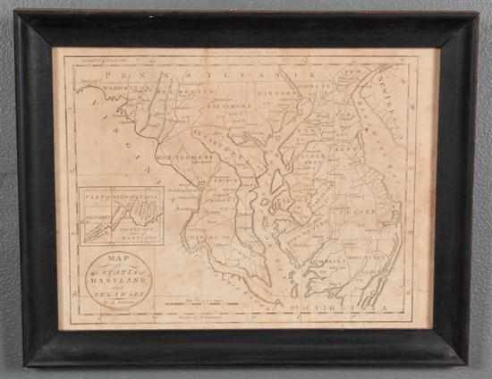 Appraisal: Map ''Map of the States of Maryland Delaware'' n p