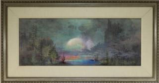 Appraisal: Karnig Nalbandian Illuminated Surrealist Landscape RHODE ISLAND - A fine