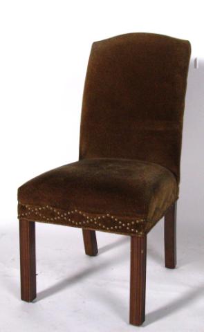 Appraisal: Animal print decorator side chair with nail-head trim around seat