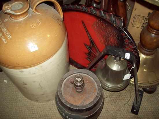 Appraisal: A LARGE COLLECTION OF SUNDRIES CONSISTING OF A CERAMIC BARREL