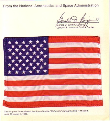 Appraisal: FLOWN United States Flag from STS An approximately x inch